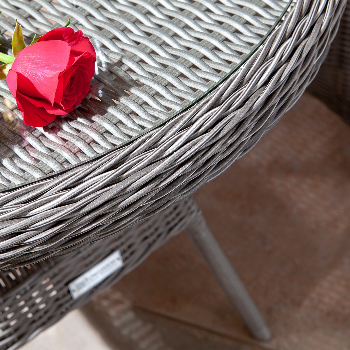 Prestbury 3pc Rattan Garden Furniture Bistro Set - Image 7
