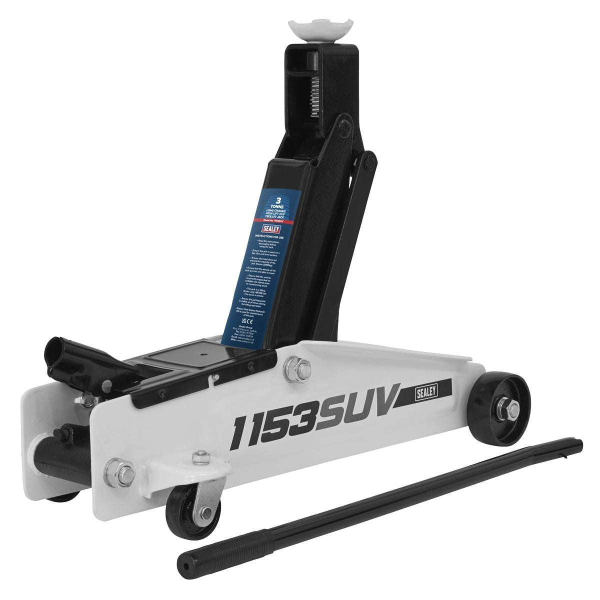Sealey Long Reach High Lift SUV Trolley Jack 3 Tonne - Image 1