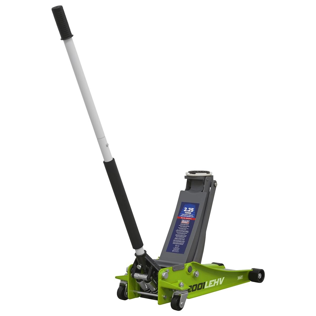 Sealey Trolley Jack 2.25 Tonne Low Profile Rocket Lift Hi-Vis Green - Image 2