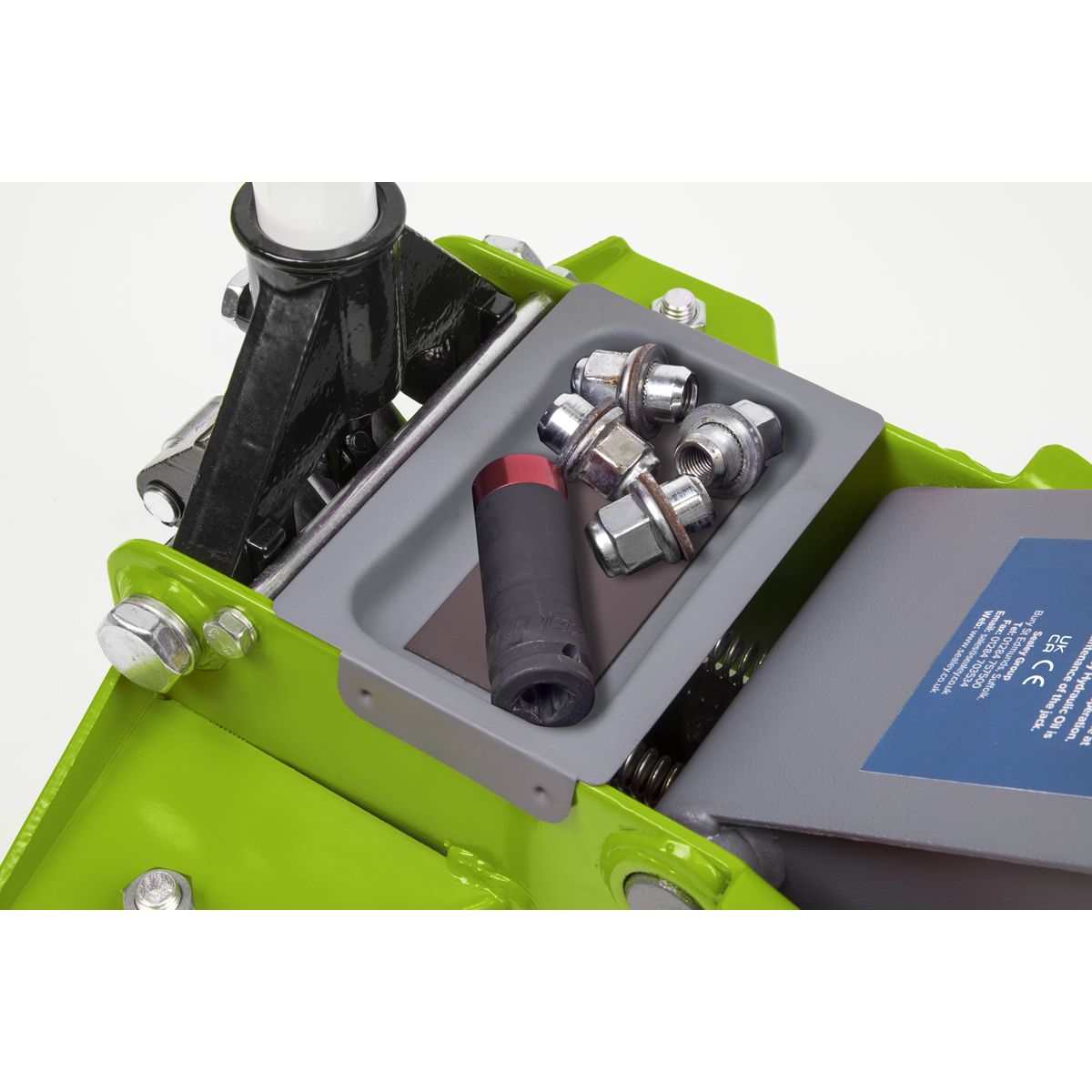 Sealey Trolley Jack 2.25 Tonne Low Profile Rocket Lift Hi-Vis Green - Image 4