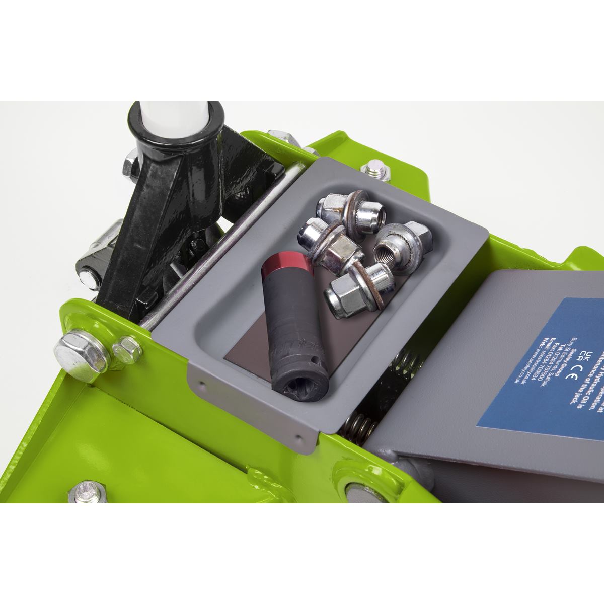 Sealey Trolley Jack 2.25 Tonne Low Profile Rocket Lift Hi-Vis Green - Image 8