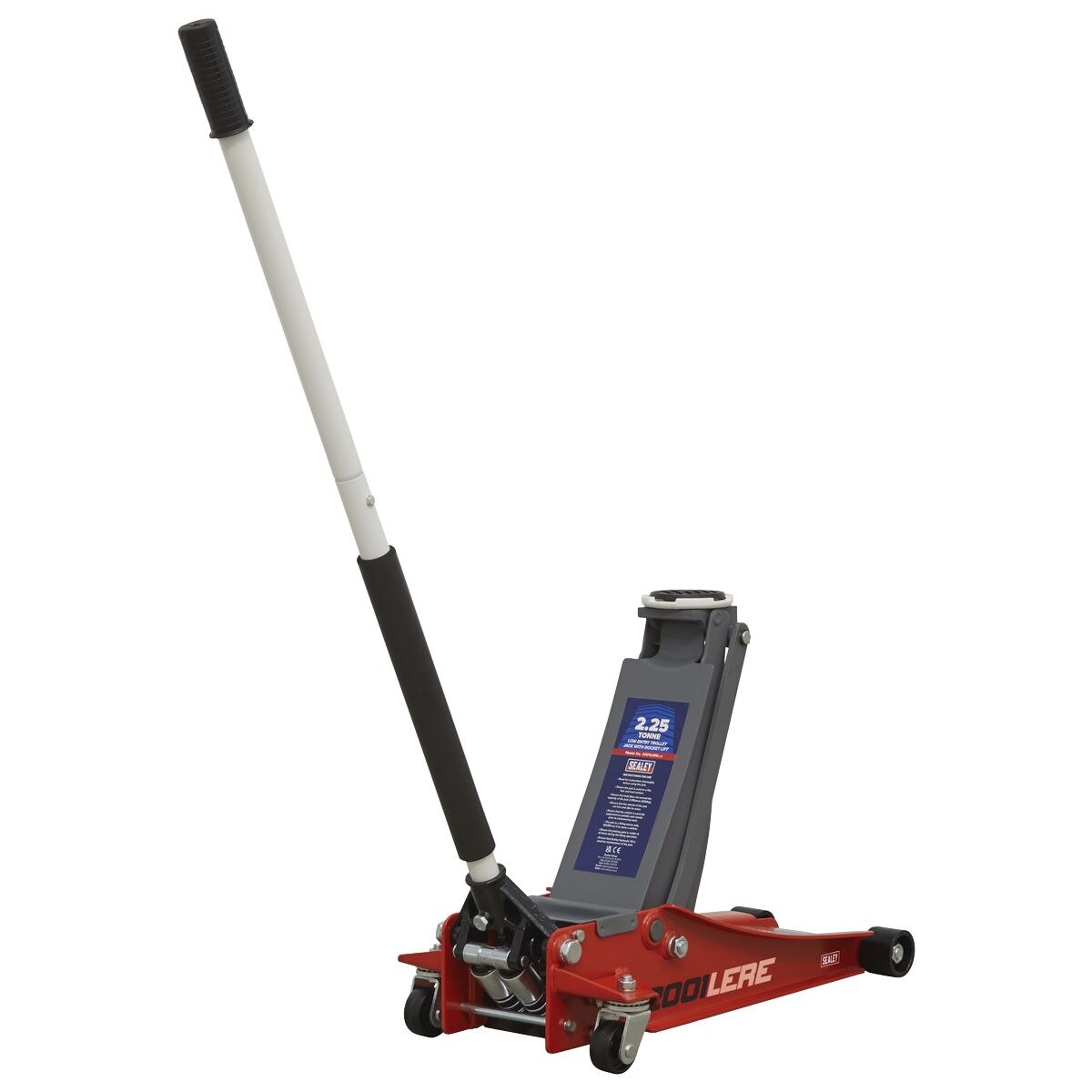 Sealey Trolley Jack 2.25 Tonne Low Profile Rocket Lift Red - Image 3