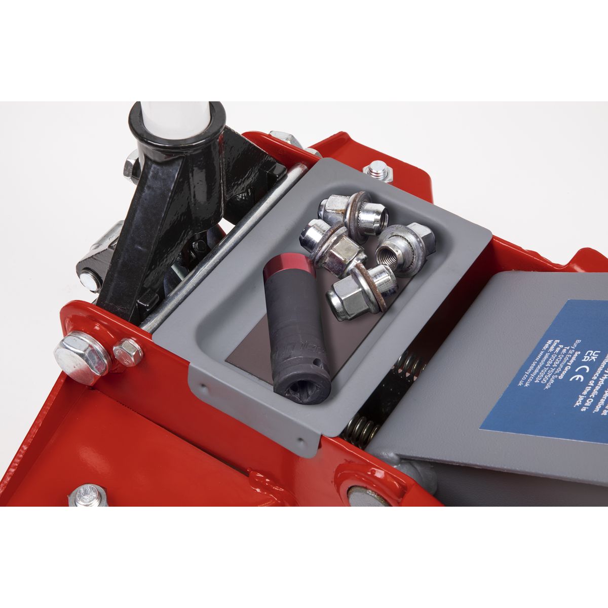 Sealey Trolley Jack 2.25 Tonne Low Profile Rocket Lift Red - Image 6