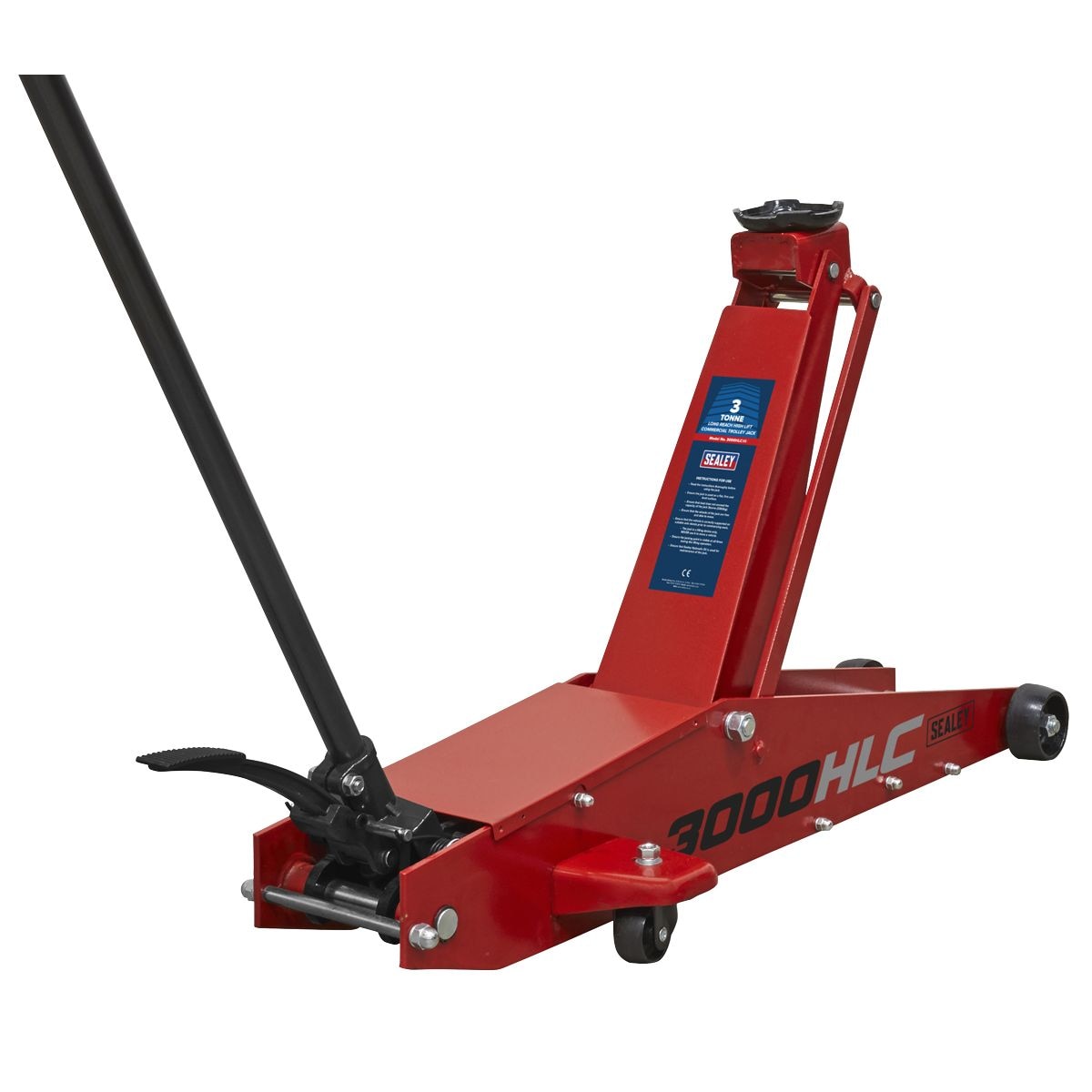 Sealey Trolley Jack 3 Tonne Long Reach High Lift - Image 1