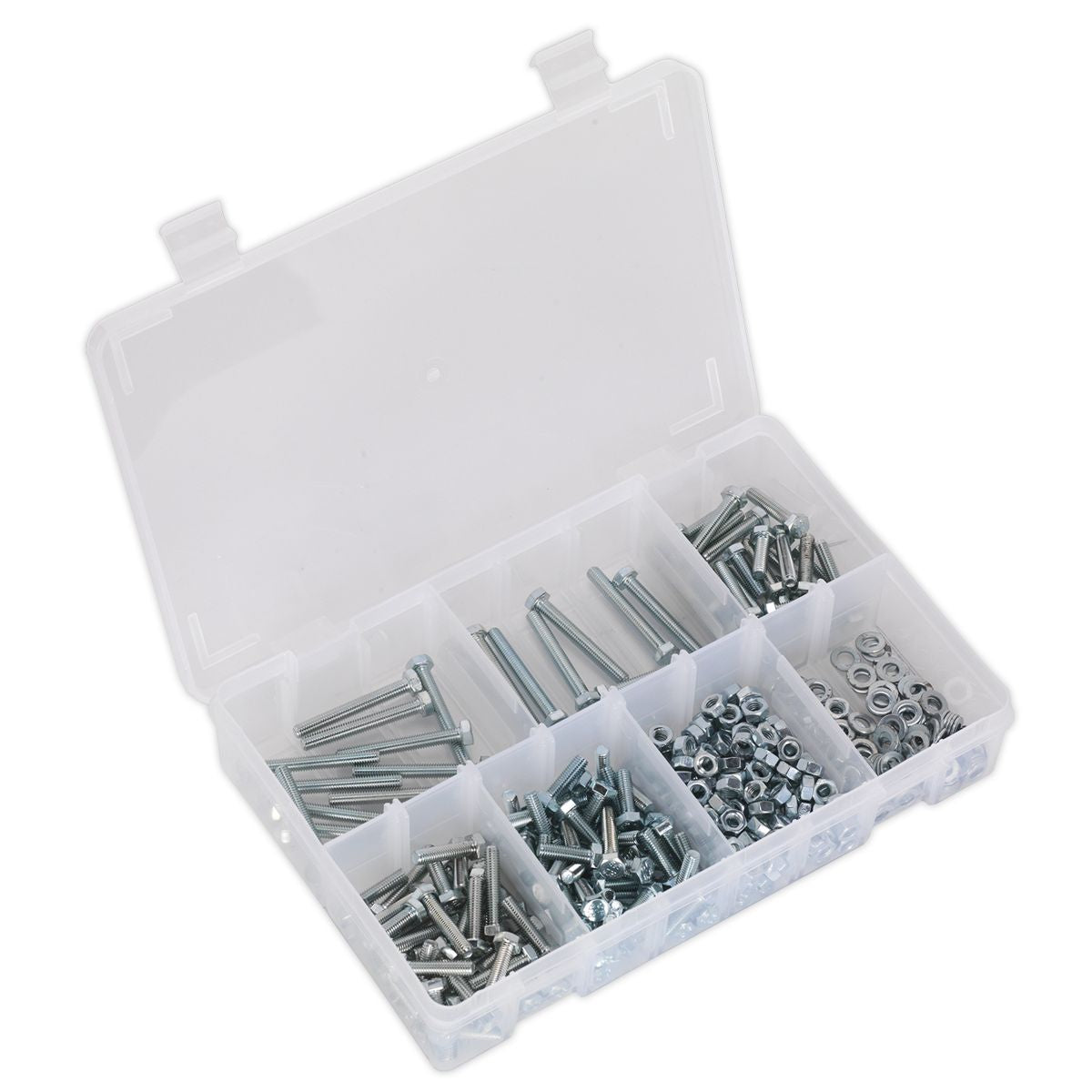 Sealey Setscrew, Nut & Washer Assortment 444pc High Tensile M5 Metric - Image 1