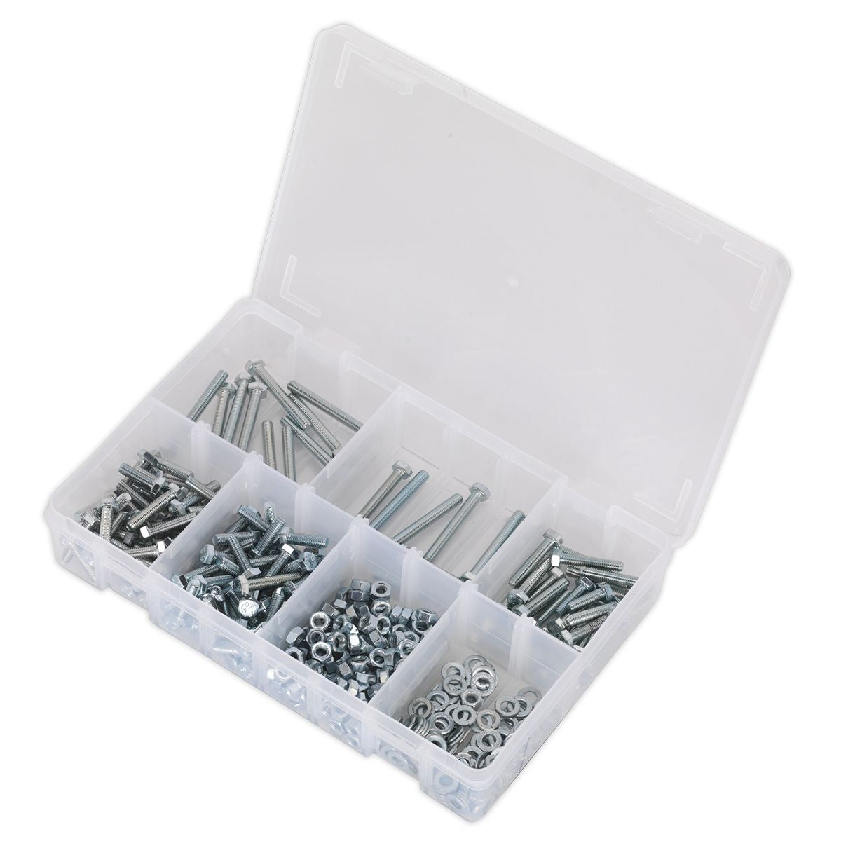Sealey Setscrew, Nut & Washer Assortment 444pc High Tensile M5 Metric - Image 3