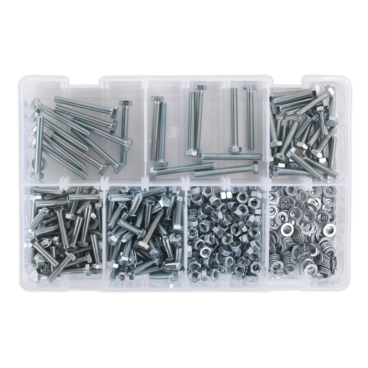 Sealey Setscrew, Nut & Washer Assortment 444pc High Tensile M5 Metric - Image 4
