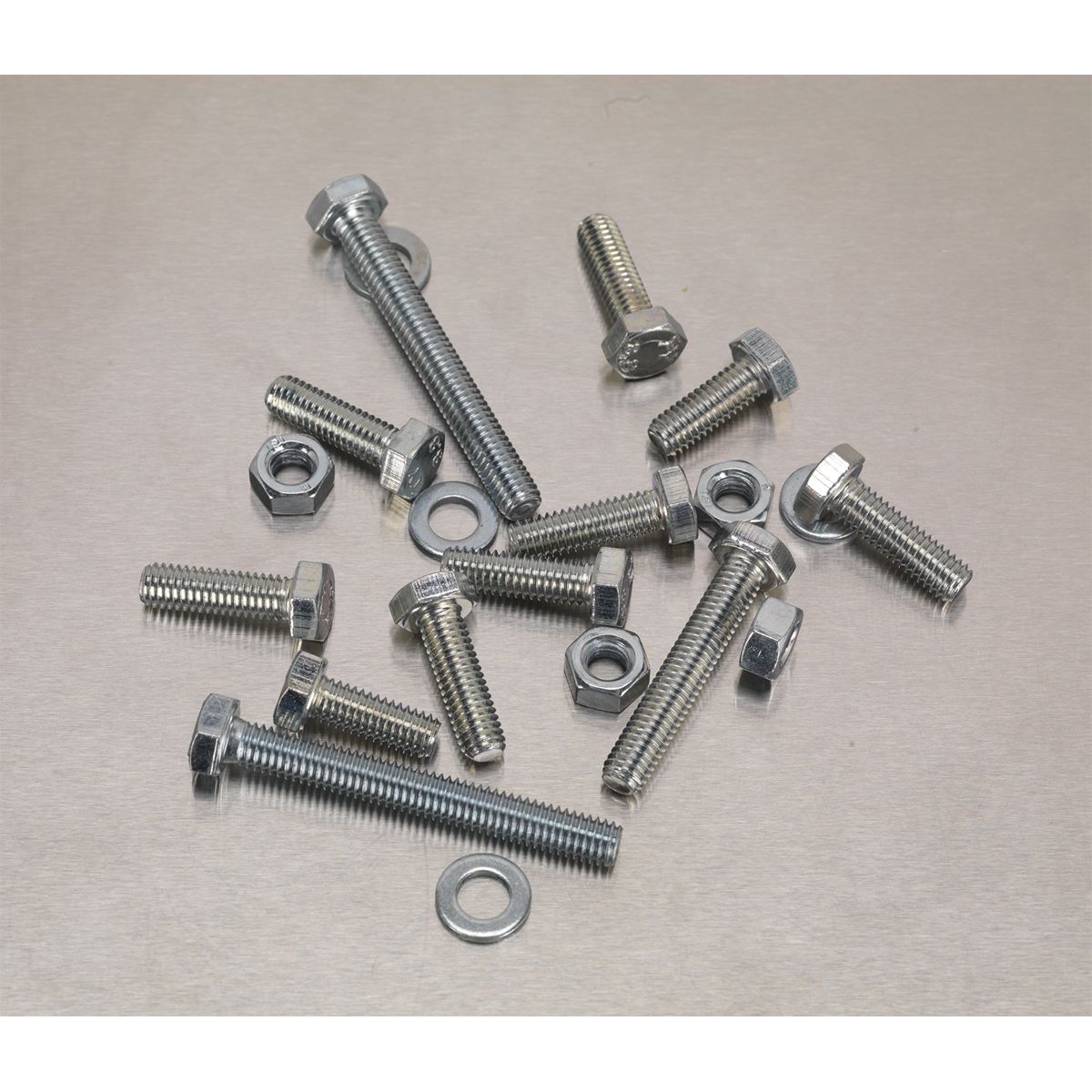Sealey Setscrew, Nut & Washer Assortment 408pc High Tensile M6 Metric - Image 2