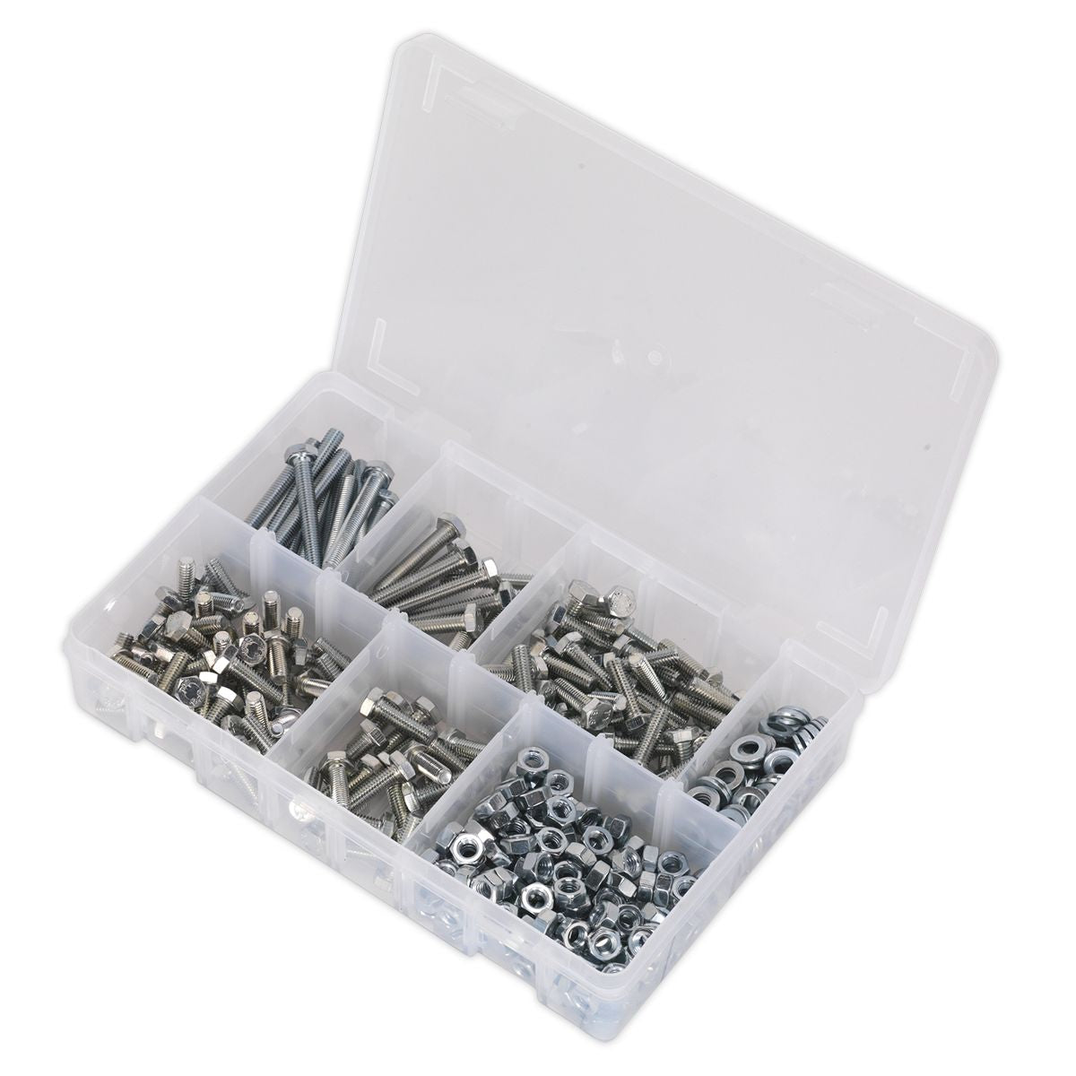 Sealey Setscrew, Nut & Washer Assortment 408pc High Tensile M6 Metric - Image 3