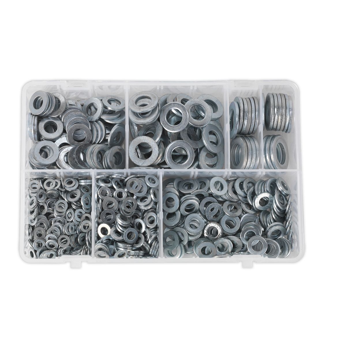 Sealey Flat Washer Assortment 1070pc M5-M16 Form A Metric - Image 4