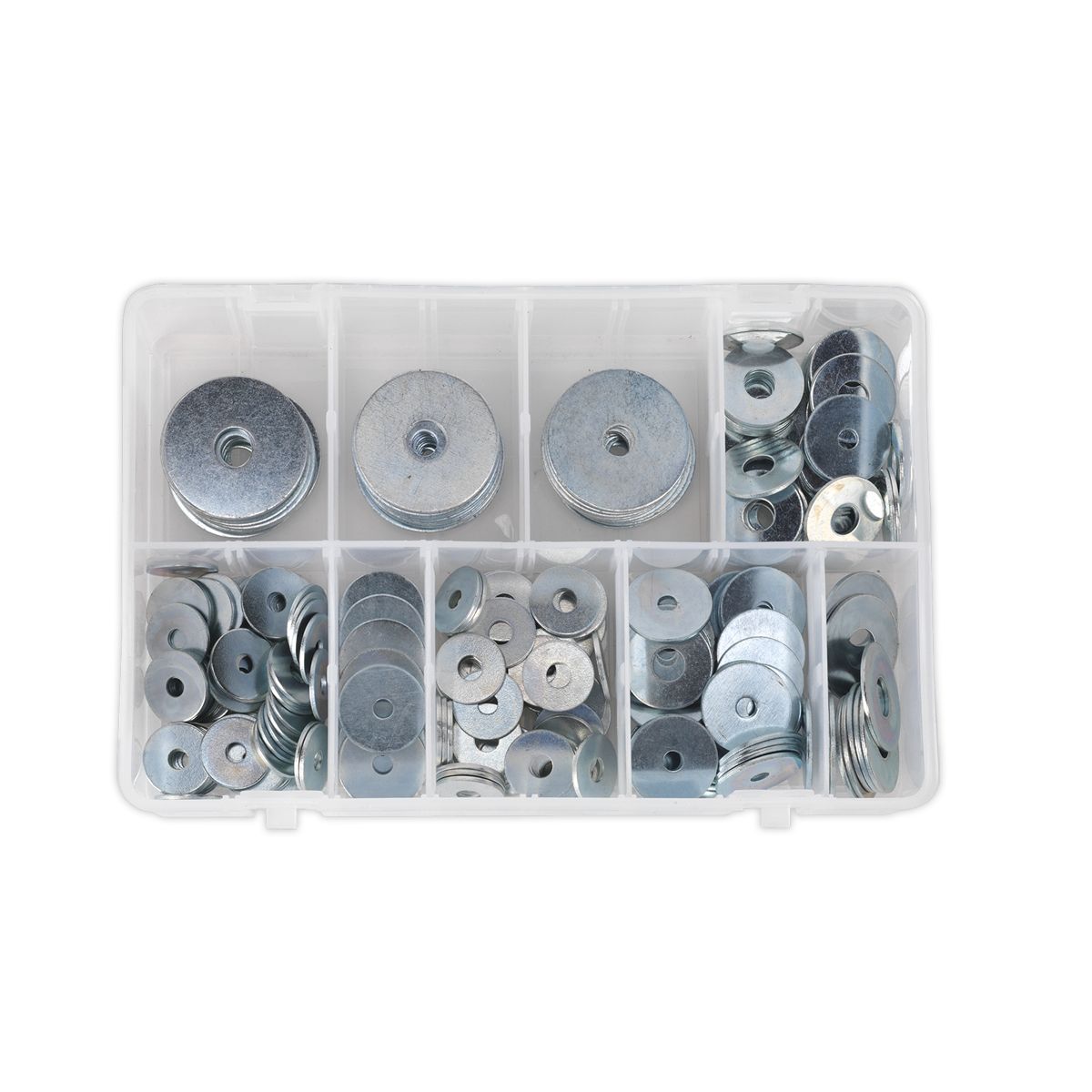 Sealey Repair Washer Assortment 240pc M5-M10 Metric Zinc Plated - Image 2