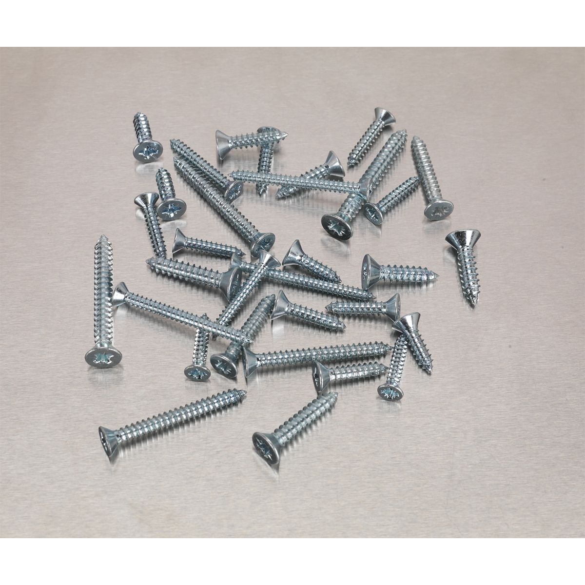 Sealey Self-Tapping Screw Assortment 600pc Countersunk Pozi Zinc - Image 2