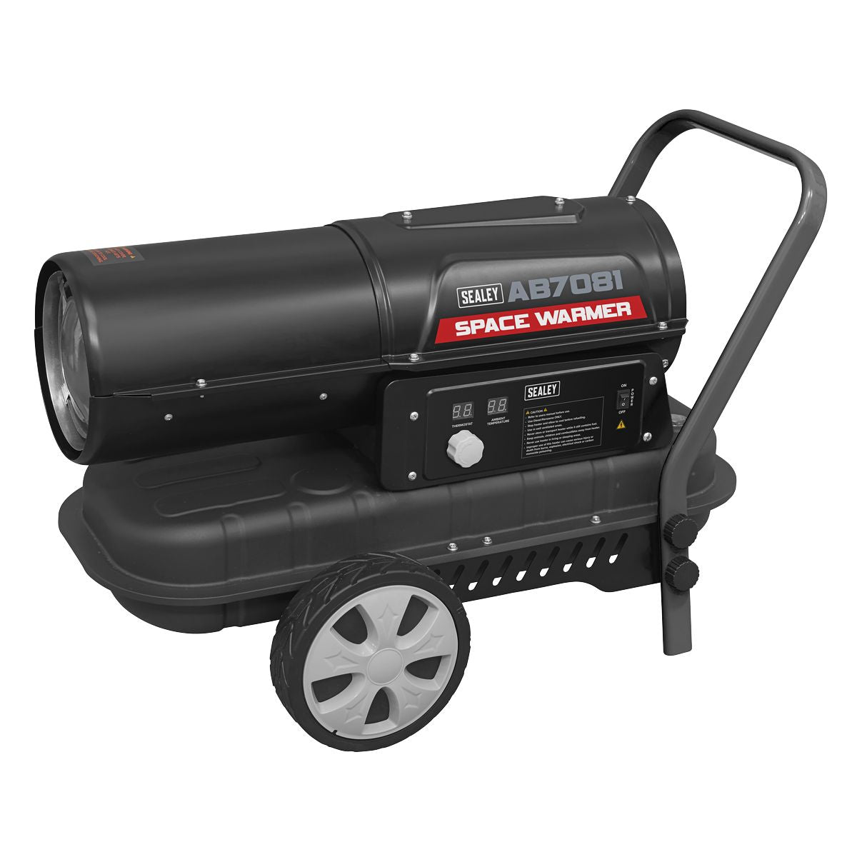 Sealey Space Warmer Paraffin/Kerosene/Diesel Heater 70,000Btu/hr with Wheels - Image 1