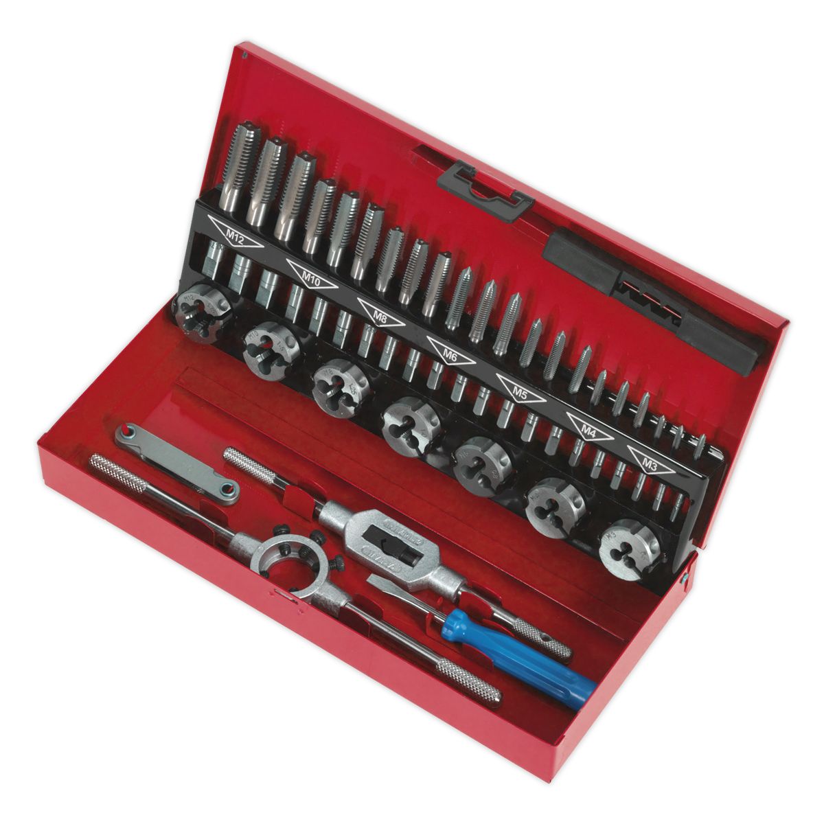 Sealey Tap & Die Set 32pc Split Dies Metric - Image 2