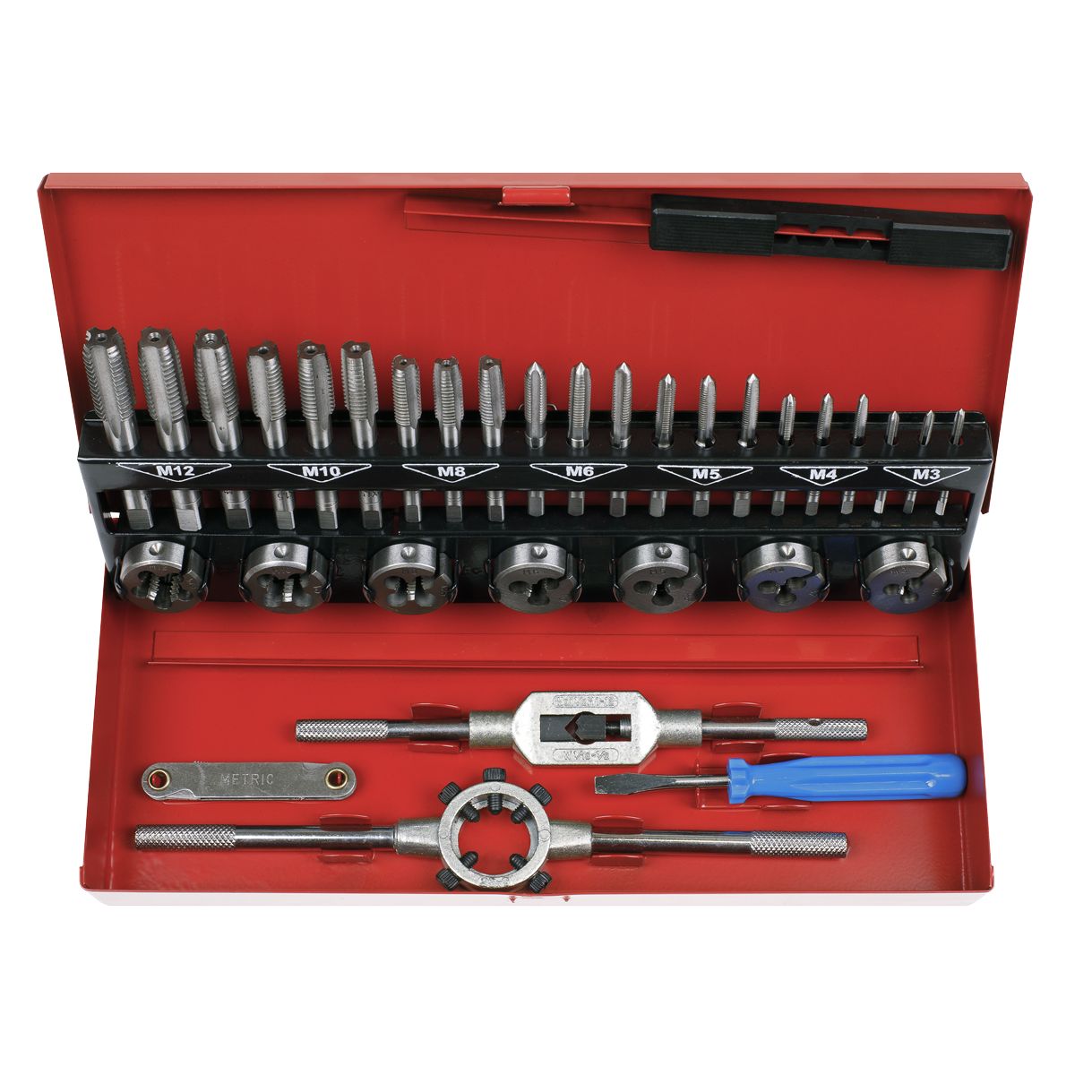 Sealey Tap & Die Set 32pc Split Dies Metric - Image 3