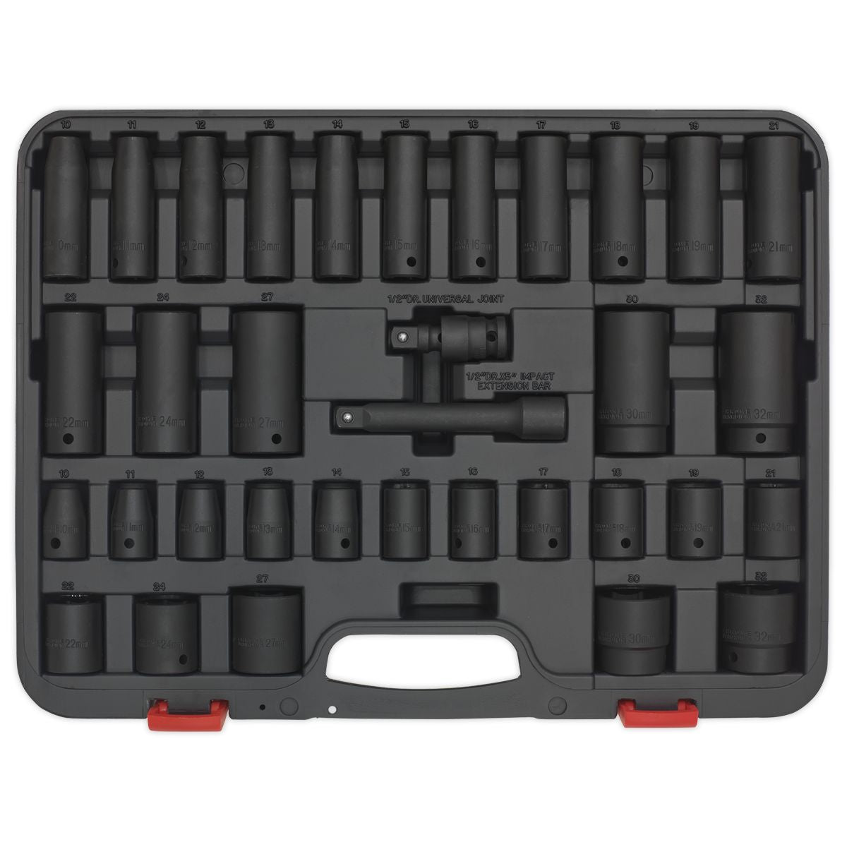 Sealey Impact Socket Set 34pc 1/2"Sq Drive Metric - Image 4