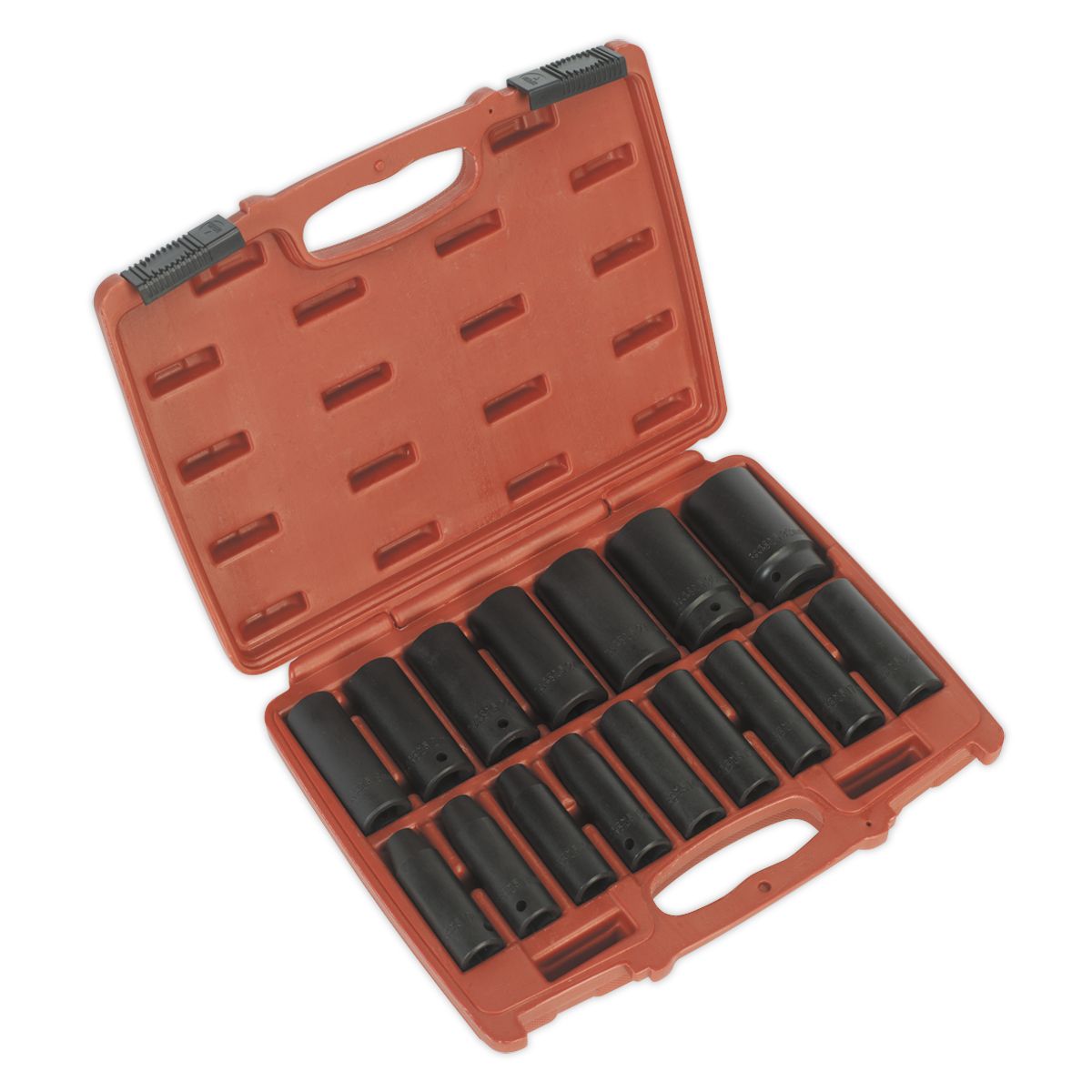 Sealey Impact Socket Set 16pc 1/2"Sq Drive Deep Metric - Image 1
