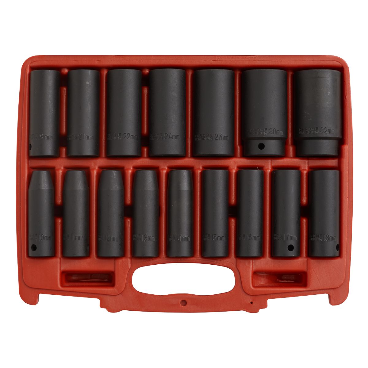 Sealey Impact Socket Set 16pc 1/2"Sq Drive Deep Metric - Image 3
