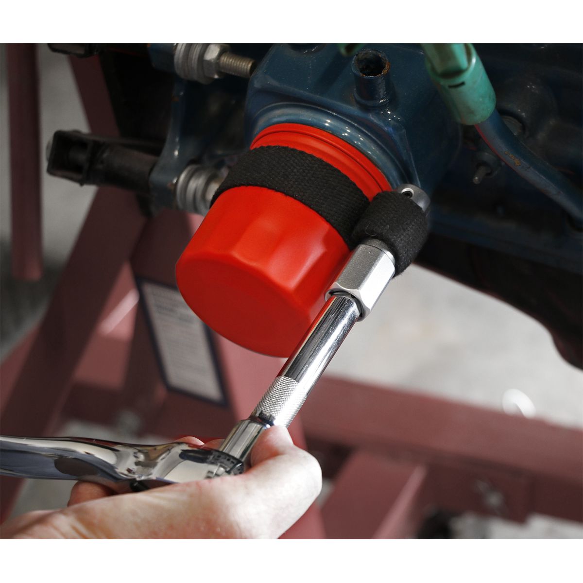 Sealey Oil Filter Strap Wrench 120mm Capacity 1/2"Sq Drive - Image 4