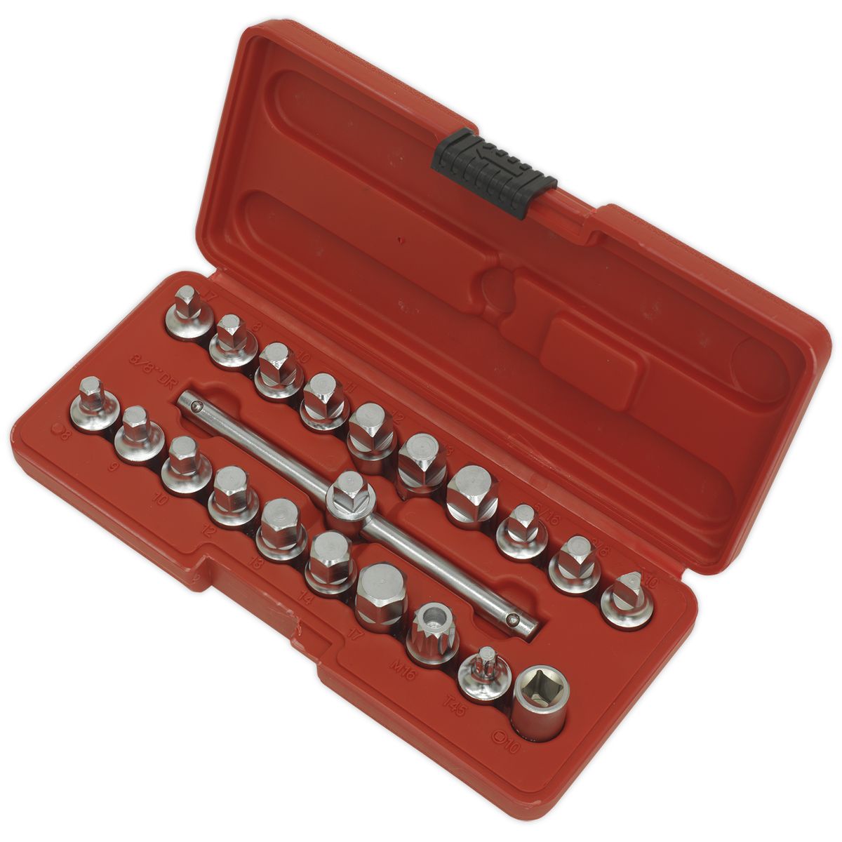 Sealey Oil Drain Plug Key Set 21pc 3/8"Sq Drive - Image 3