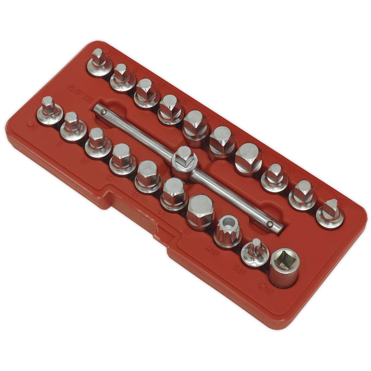 Sealey Oil Drain Plug Key Set 21pc 3/8"Sq Drive - Image 6