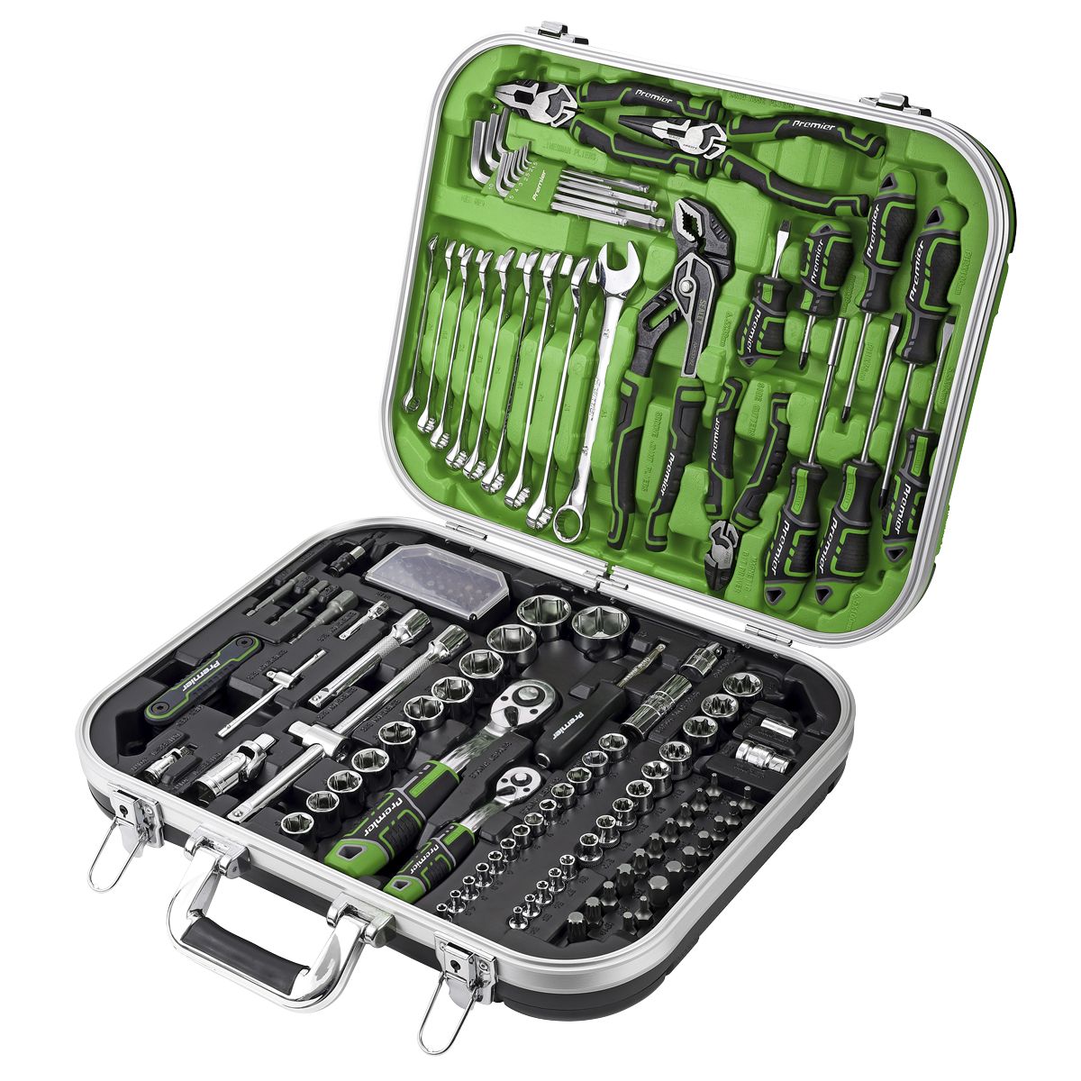 Sealey Mechanic's Tool Kit 144pc Hi-Vis Green - Image 1