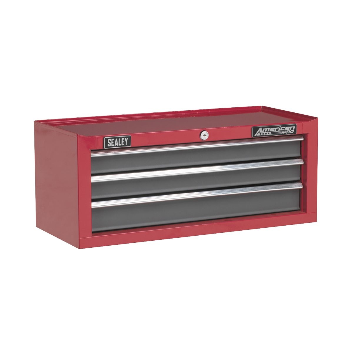 Sealey Mid-Box 3 Drawer with Ball-Bearing Slides Red/Grey - Image 1