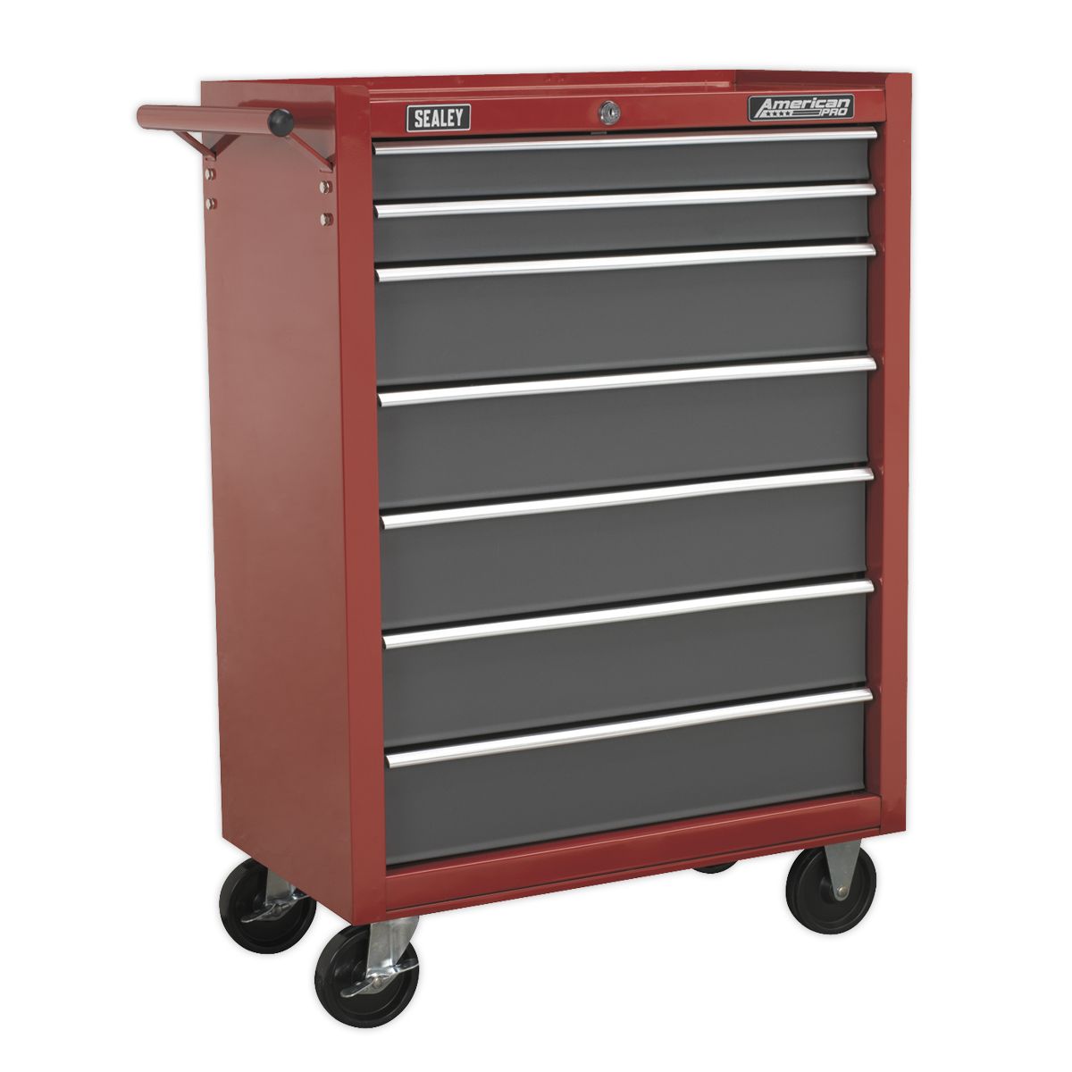 Sealey Rollcab 7 Drawer with Ball-Bearing Slides Red/Grey - Image 1