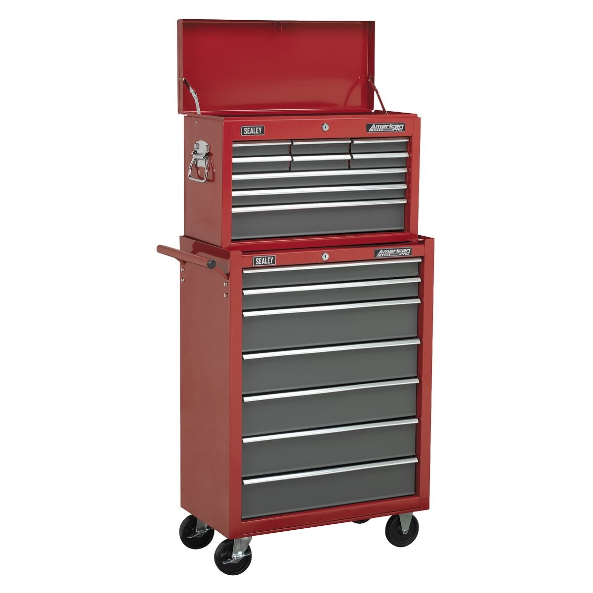 Sealey Topchest 9 Drawer with Ball-Bearing Slides Red/Grey - Image 3