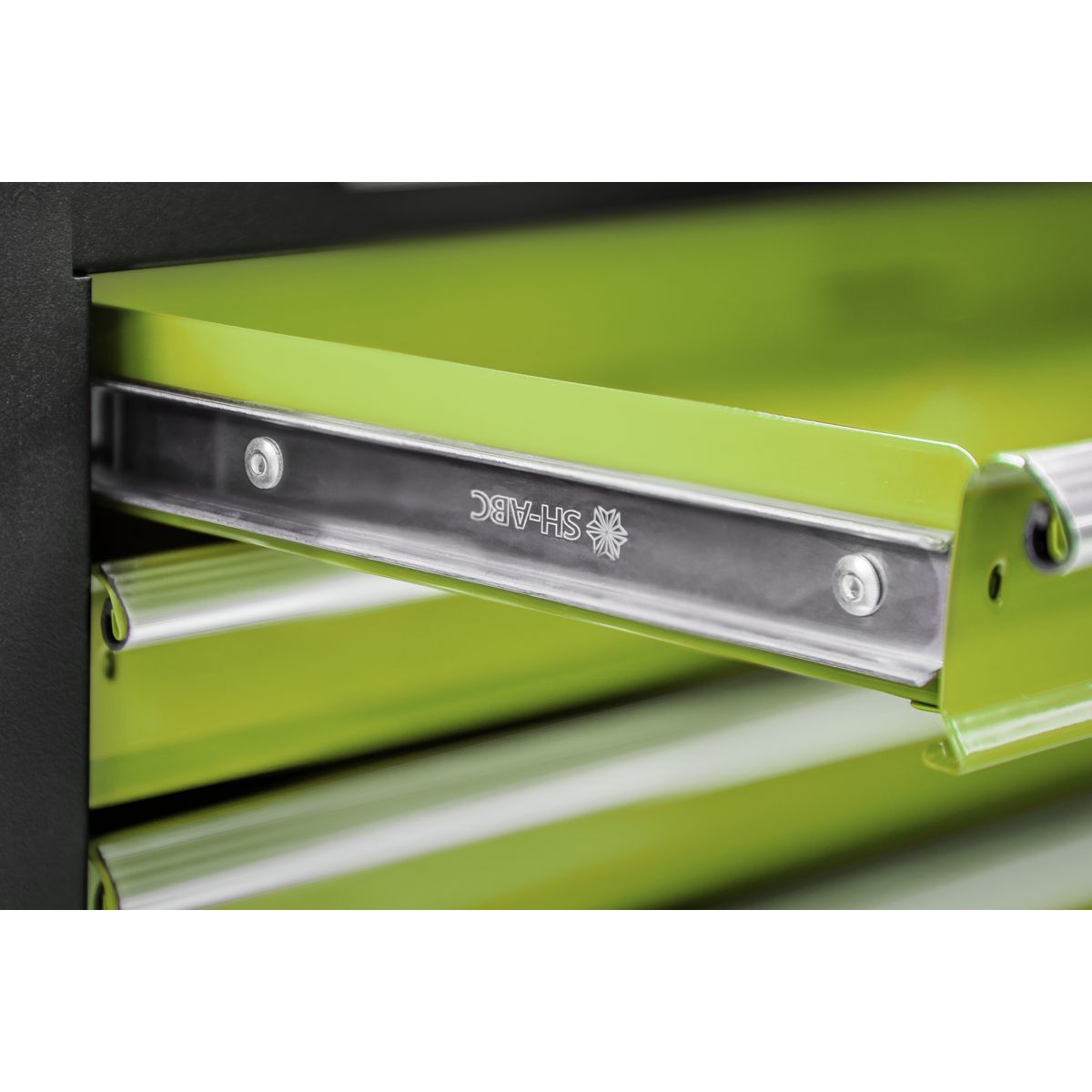 Sealey Topchest & Rollcab Combination 6 Drawer with Ball-Bearing Slides Hi-Vis Green - Image 3