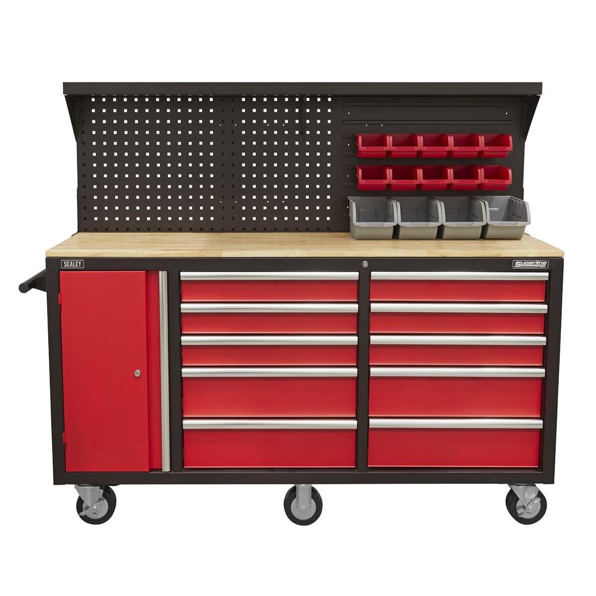 Sealey Mobile Workstation 10 Drawer with Backboard - Image 9