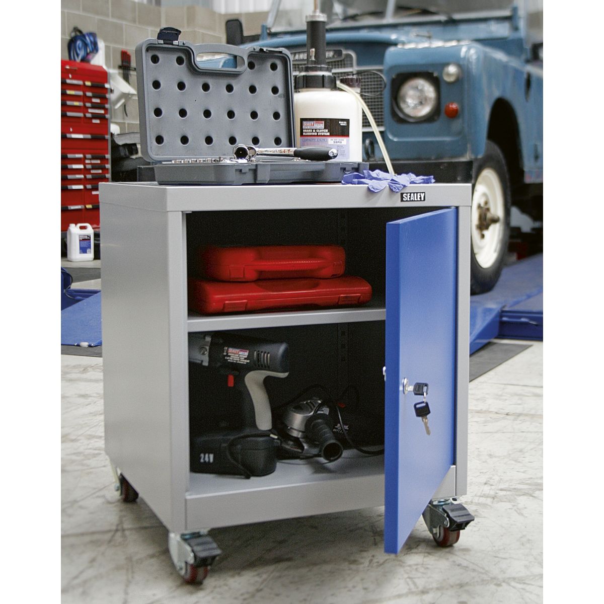 Sealey Mobile Industrial Cabinet 1 Shelf Locker - Image 3