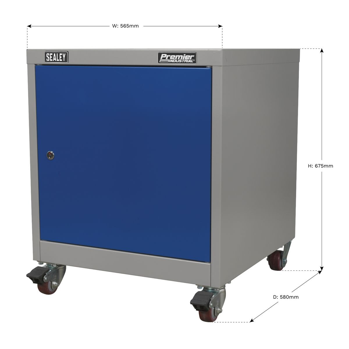 Sealey Mobile Industrial Cabinet 1 Shelf Locker - Image 8