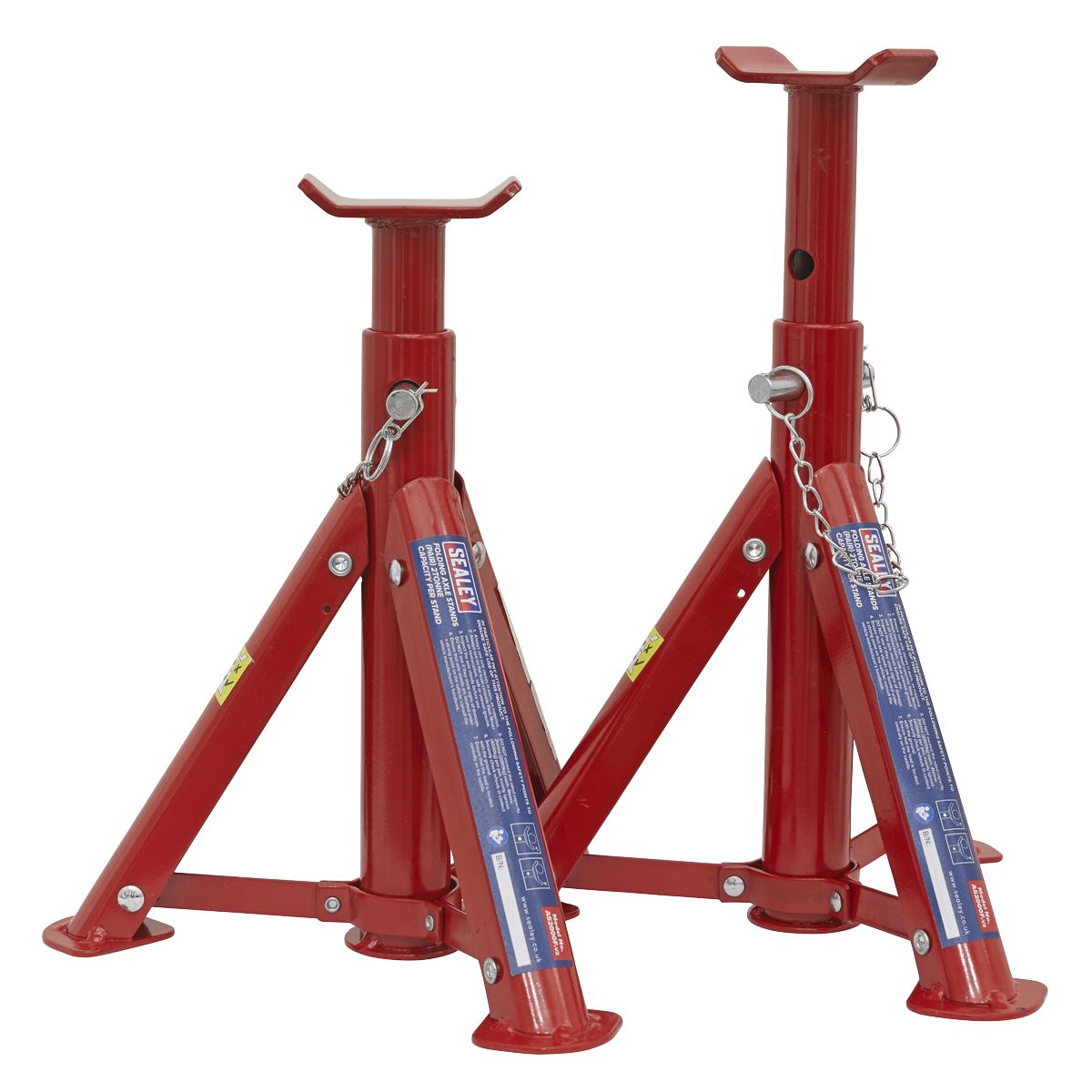 Sealey Axle Stands (Pair) 2 Tonne Capacity per Stand Folding Type - Image 1