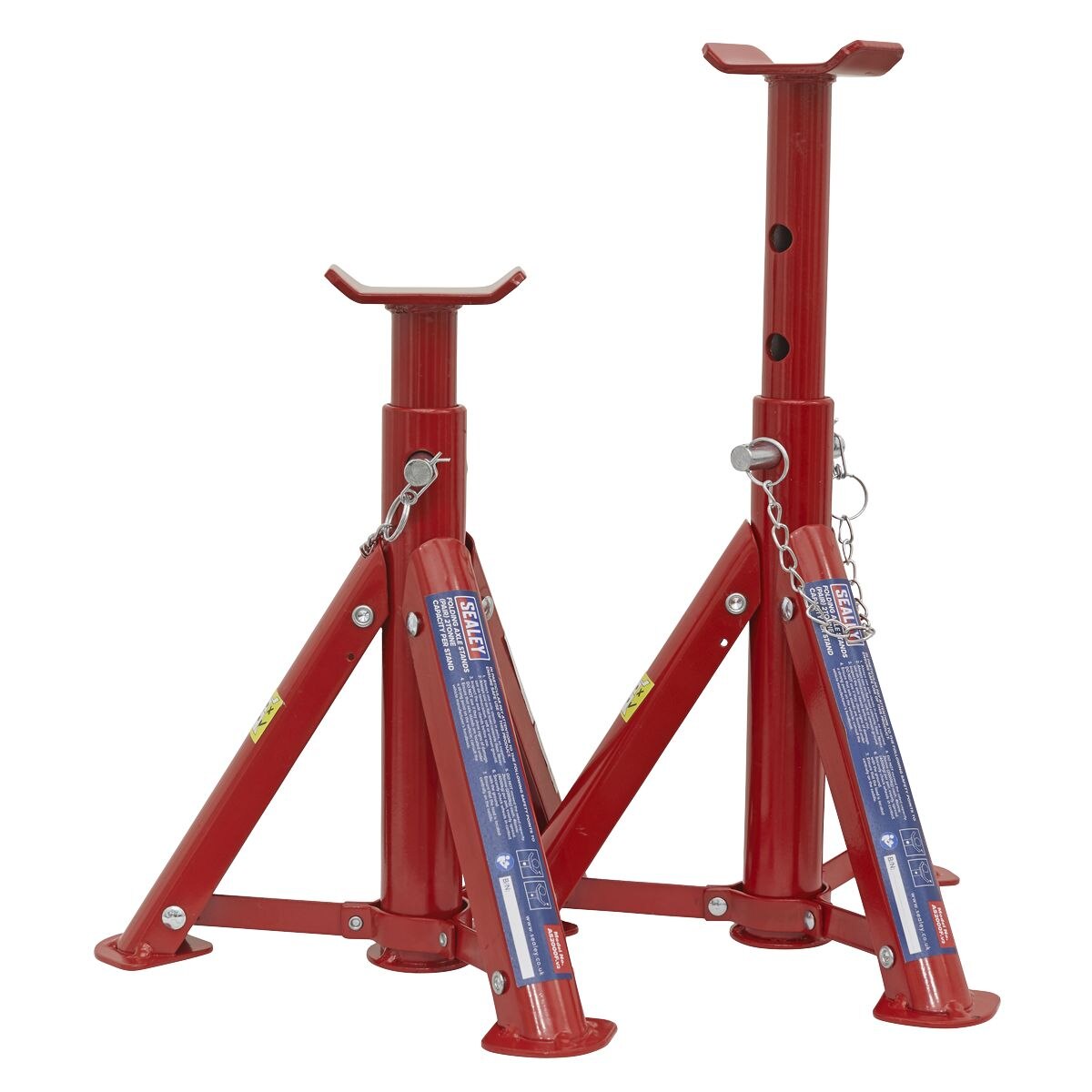 Sealey Axle Stands (Pair) 2 Tonne Capacity per Stand Folding Type - Image 2
