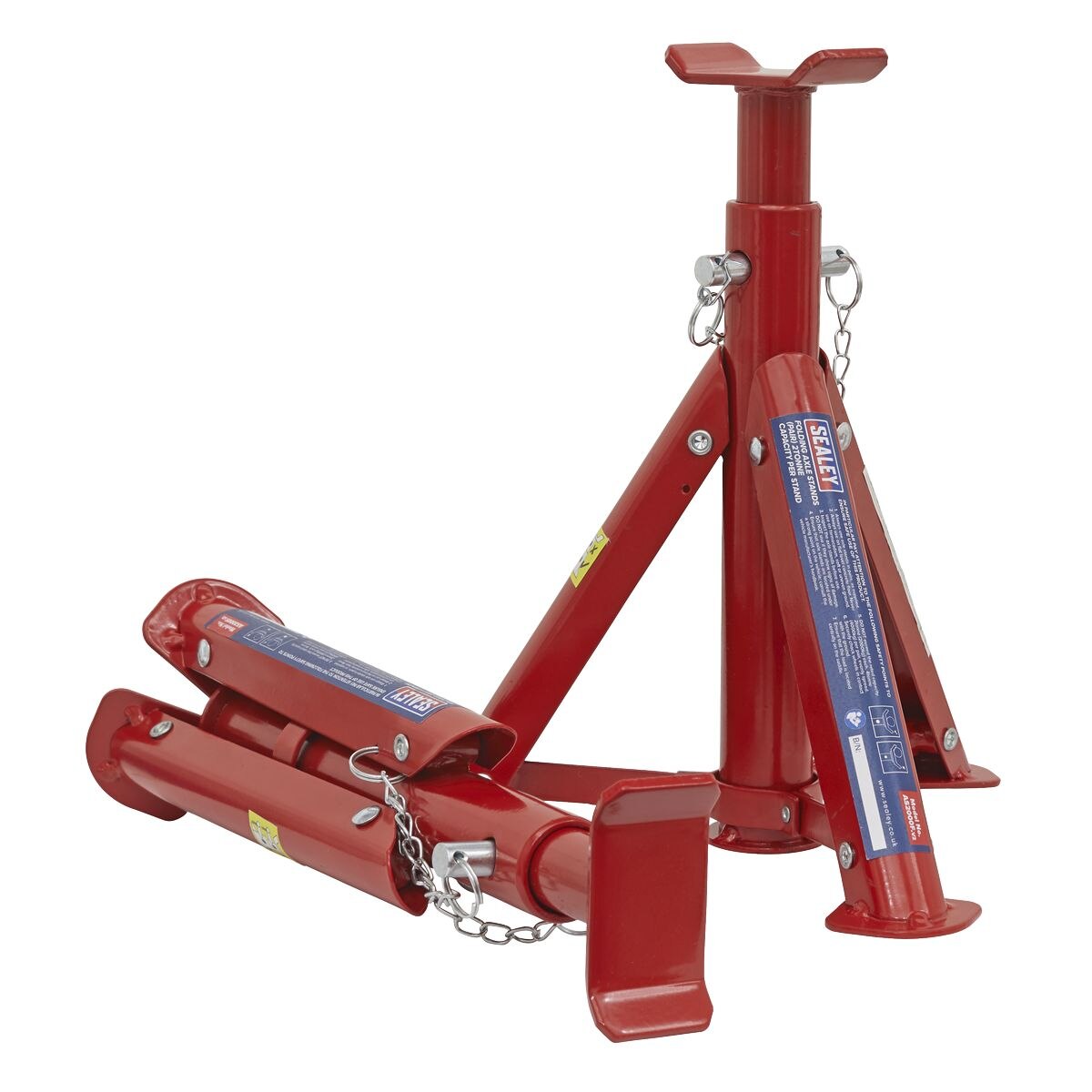 Sealey Axle Stands (Pair) 2 Tonne Capacity per Stand Folding Type - Image 3