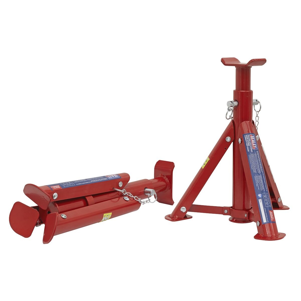 Sealey Axle Stands (Pair) 2 Tonne Capacity per Stand Folding Type - Image 4
