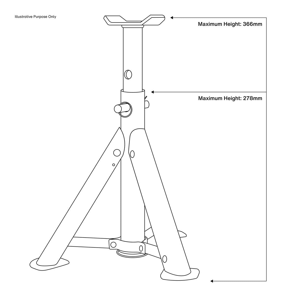 Sealey Axle Stands (Pair) 2 Tonne Capacity per Stand Folding Type - Image 5
