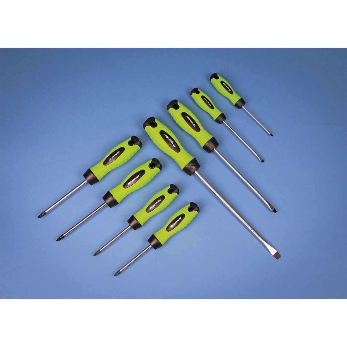 Sealey Screwdriver Set 8pc Hi-Vis Green - Image 7