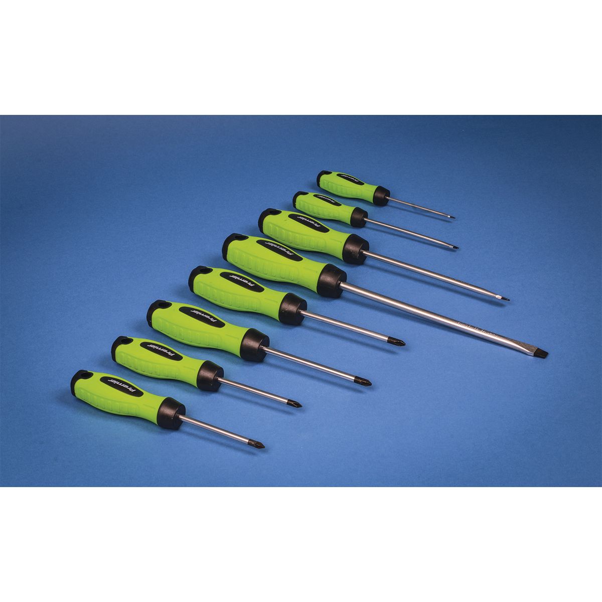 Sealey Screwdriver Set 8pc Hi-Vis Green - Image 8