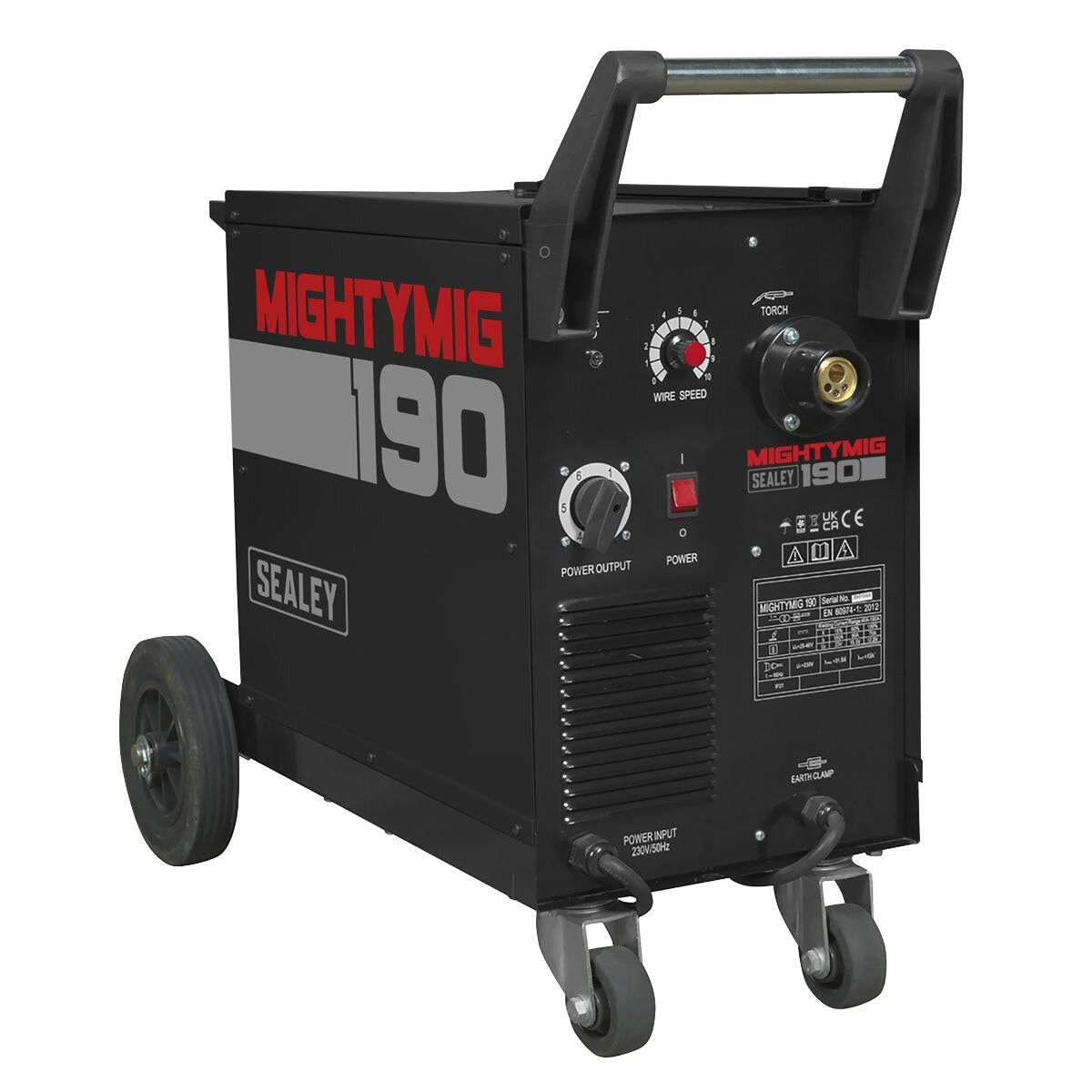 Sealey Professional Gas/No-Gas MIG Welder 190A with Euro Torch - Image 4