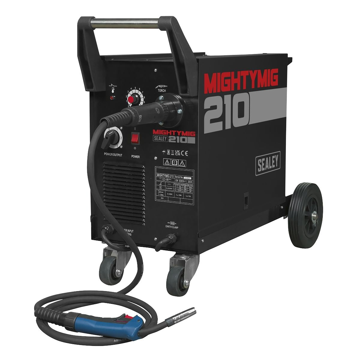 Sealey Professional Gas/No-Gas MIG Welder 210A with Euro Torch - Image 1
