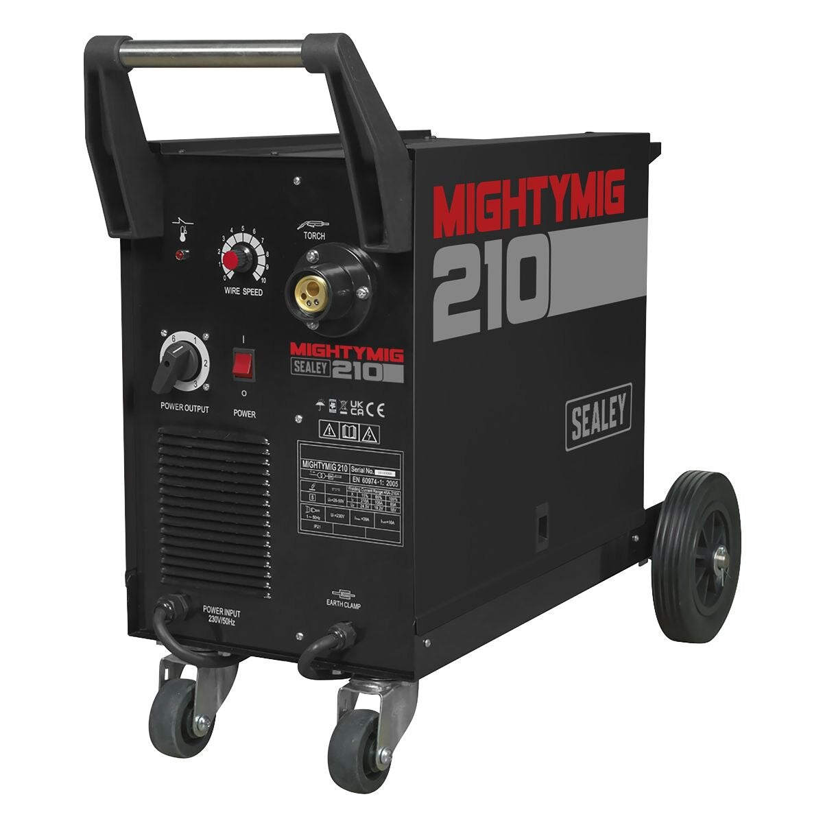 Sealey Professional Gas/No-Gas MIG Welder 210A with Euro Torch - Image 2