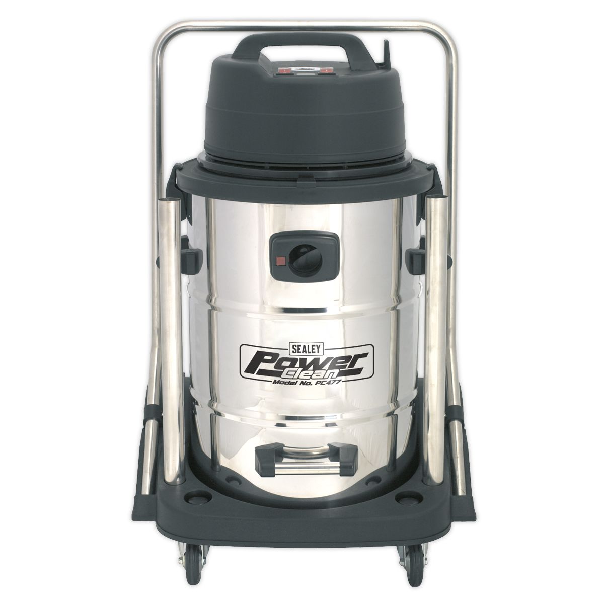 Sealey Vacuum Cleaner Industrial Wet & Dry 77L Stainless Steel Drum with Swivel Emptying 2400W - Image 2