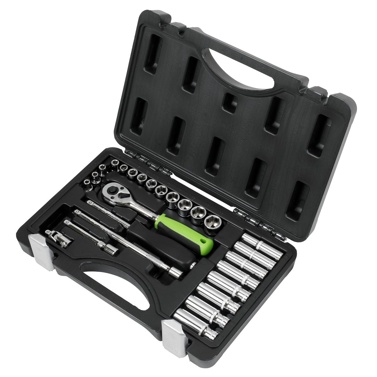 Sealey Socket Set 26pc 1/4"Sq Drive Metric - Image 3