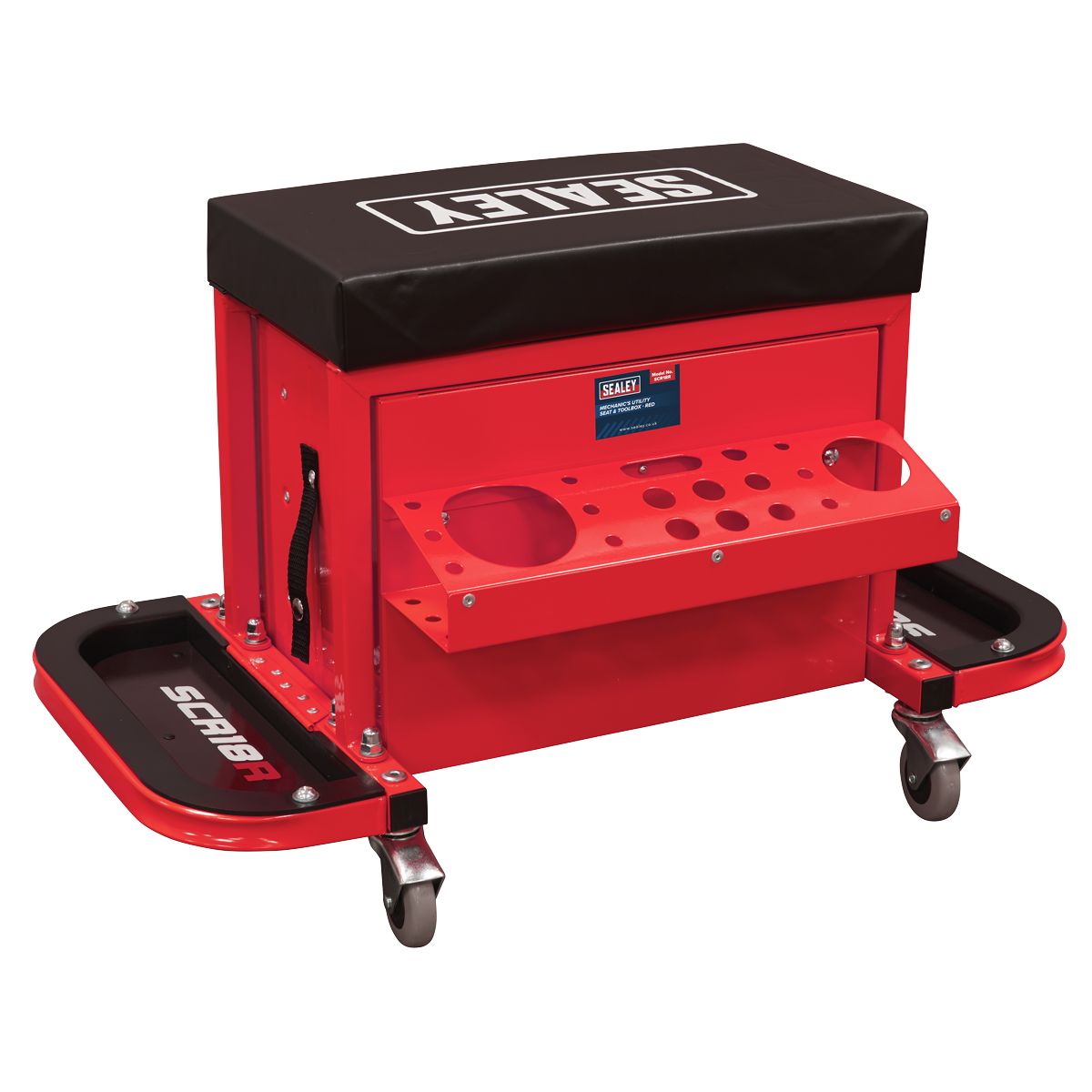 Sealey Mechanic's Utility Seat & Toolbox Red - Image 3