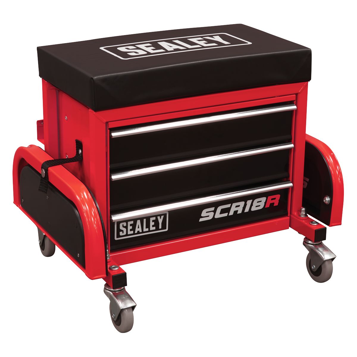 Sealey Mechanic's Utility Seat & Toolbox Red - Image 4