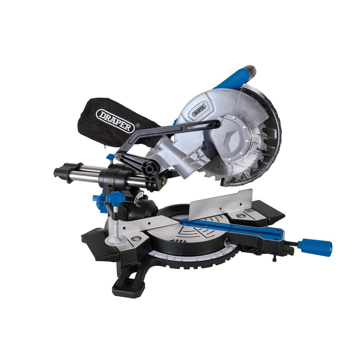 Draper Sliding Compound Mitre Saw with Laser Cutting Guide, 210mm, 1500W - Image 1