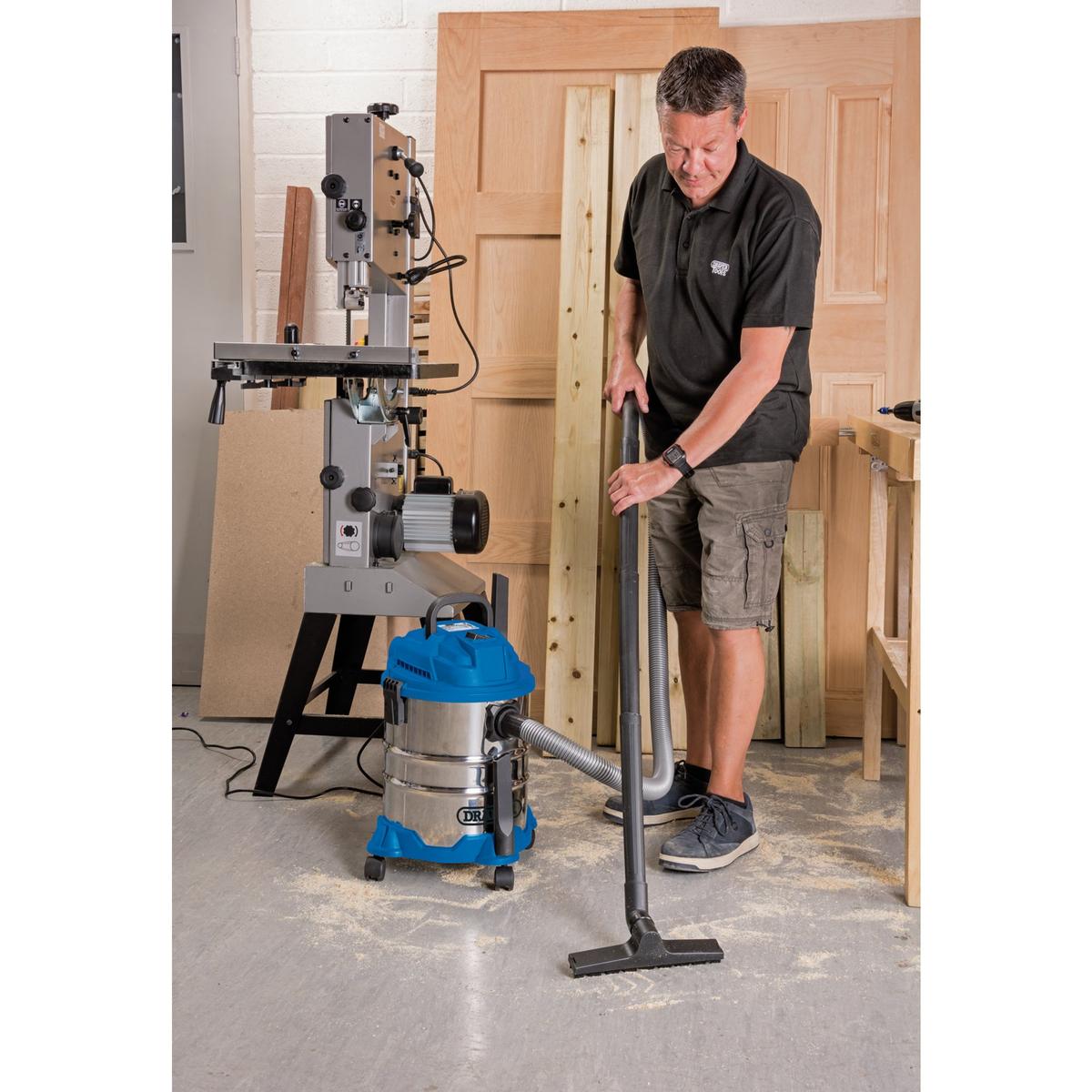Draper Wet and Dry Vacuum Cleaner with Stainless Steel Tank, 20L, 1250W - Image 4