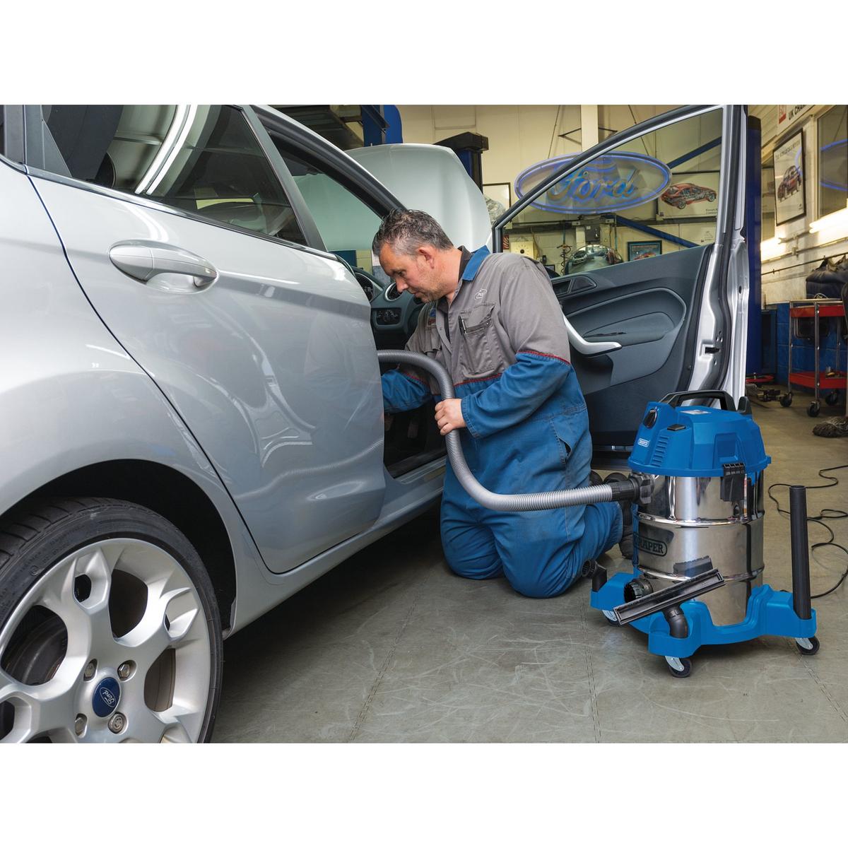 Draper Wet and Dry Vacuum Cleaner with Stainless Steel Tank, 30L, 1600W - Image 3